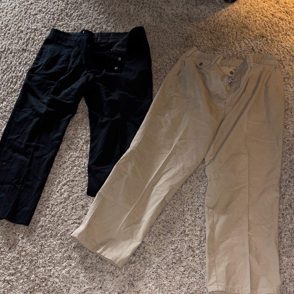 Men's Casual Chino Pants - Black and Khaki